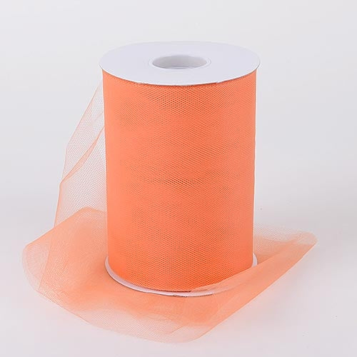 Orange 6 Inch Tulle Fabric Roll 100 Yards