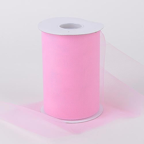 Pink 6 Inch Tulle Fabric Roll 100 Yards