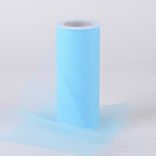 Light Blue 6 Inch Tulle Fabric Roll 25 Yards