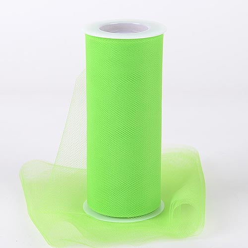 Apple Green 6 Inch Tulle Fabric Roll 25 Yards