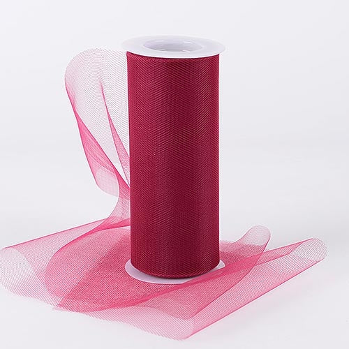 Burgundy 6 Inch Tulle Fabric Roll 25 Yards