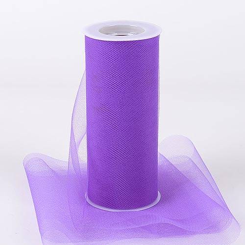 Purple 6 Inch Tulle Fabric Roll 25 Yards