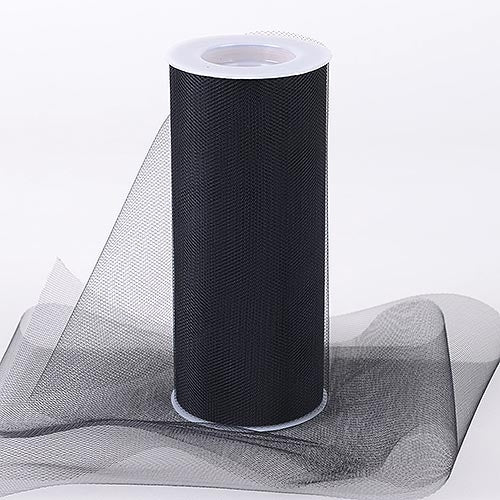 Black 6 Inch Tulle Fabric Roll 25 Yards