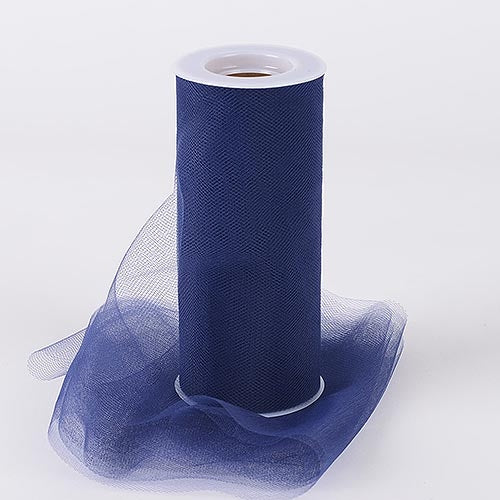 Navy Blue 6 Inch Tulle Fabric Roll 25 Yards