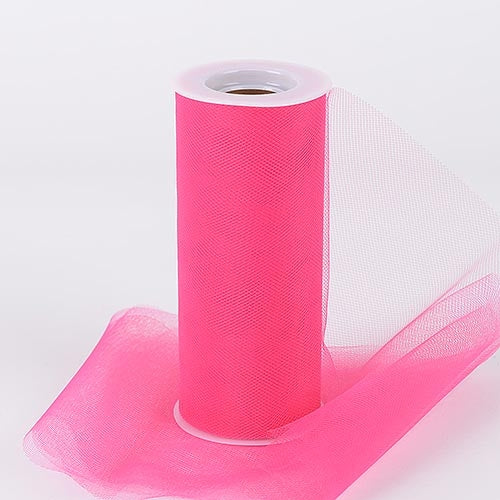 Fuchsia 6 Inch Tulle Fabric Roll 25 Yards
