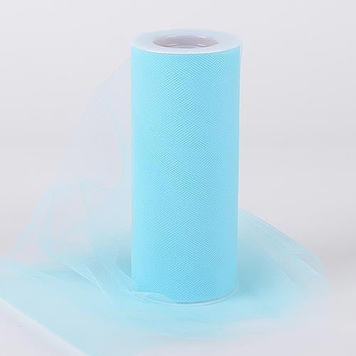 Aqua Blue 6 Inch Tulle Fabric Roll 25 Yards