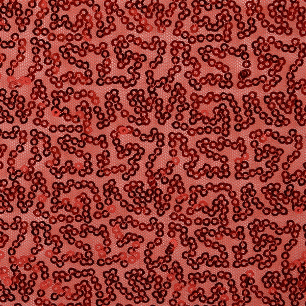 Red 72 Inch x 72 Inch Square Duchess Sequin Overlay