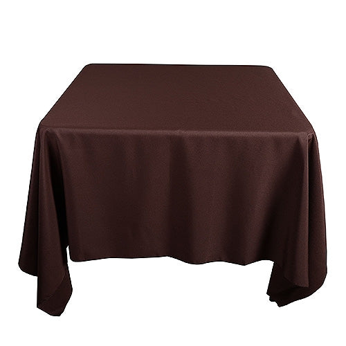 Chocolate Brown 85 x 85 Inch Polyester Square Tablecloths