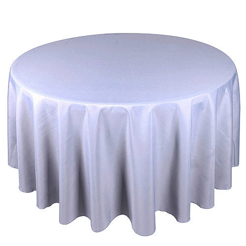 Silver 90 Inch Polyester Round Tablecloths