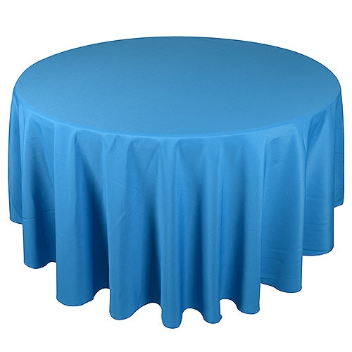 Turquoise 90 Inch Polyester Round Tablecloths