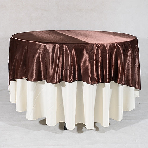Chocolate - 90 Inch Satin Round Tablecloths