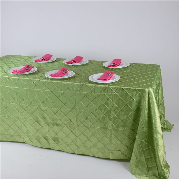 Apple Green - 90 inch x 132 inch Pintuck Satin Tablecloth