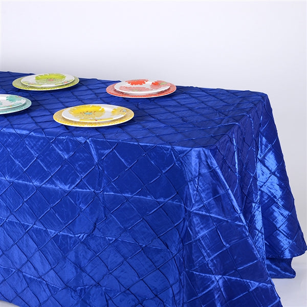 Royal - 90 inch x 132 inch Pintuck Satin Tablecloth