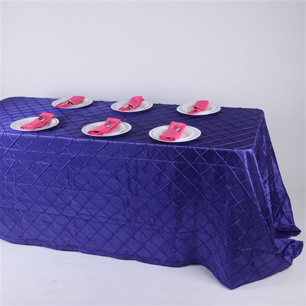 Purple - 90 inch x 156 inch - Pintuck Satin Tablecloth