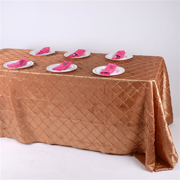 Gold - 90 inch x 156 inch - Pintuck Satin Tablecloth