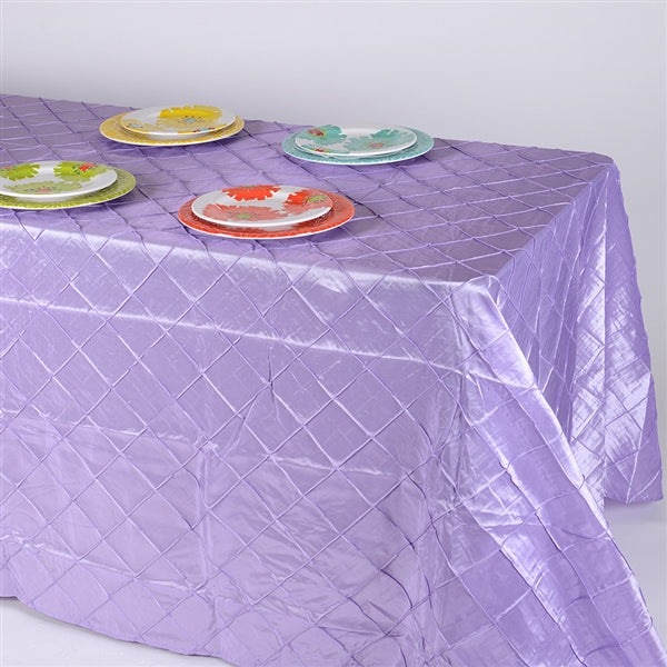 Lavender - 90 inch x 156 inch - Pintuck Satin Tablecloth