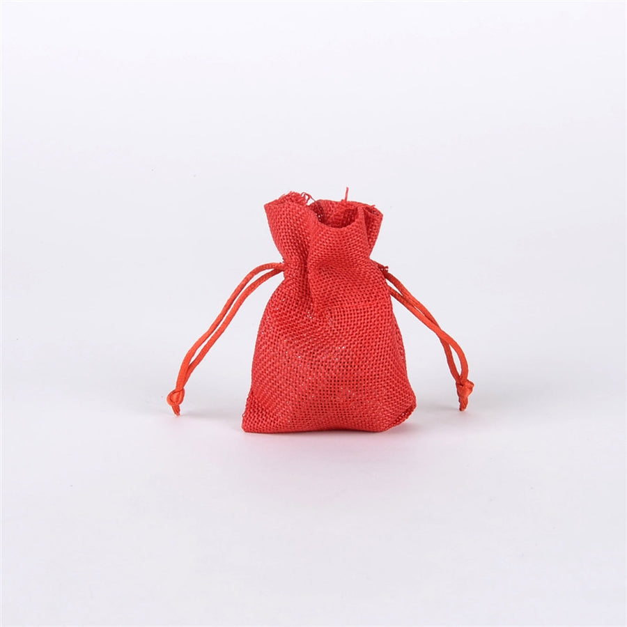 Red - 3 inch x 4 inch Burlap Bags