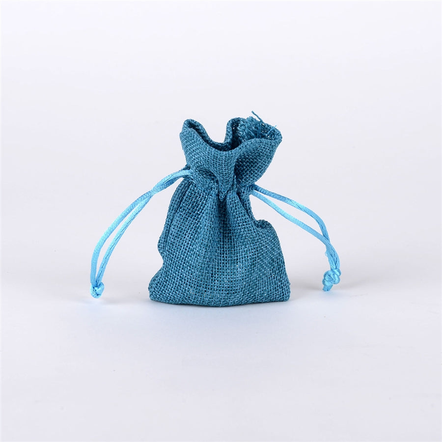 Turquoise - 3 inch x 4 inch Burlap Bags