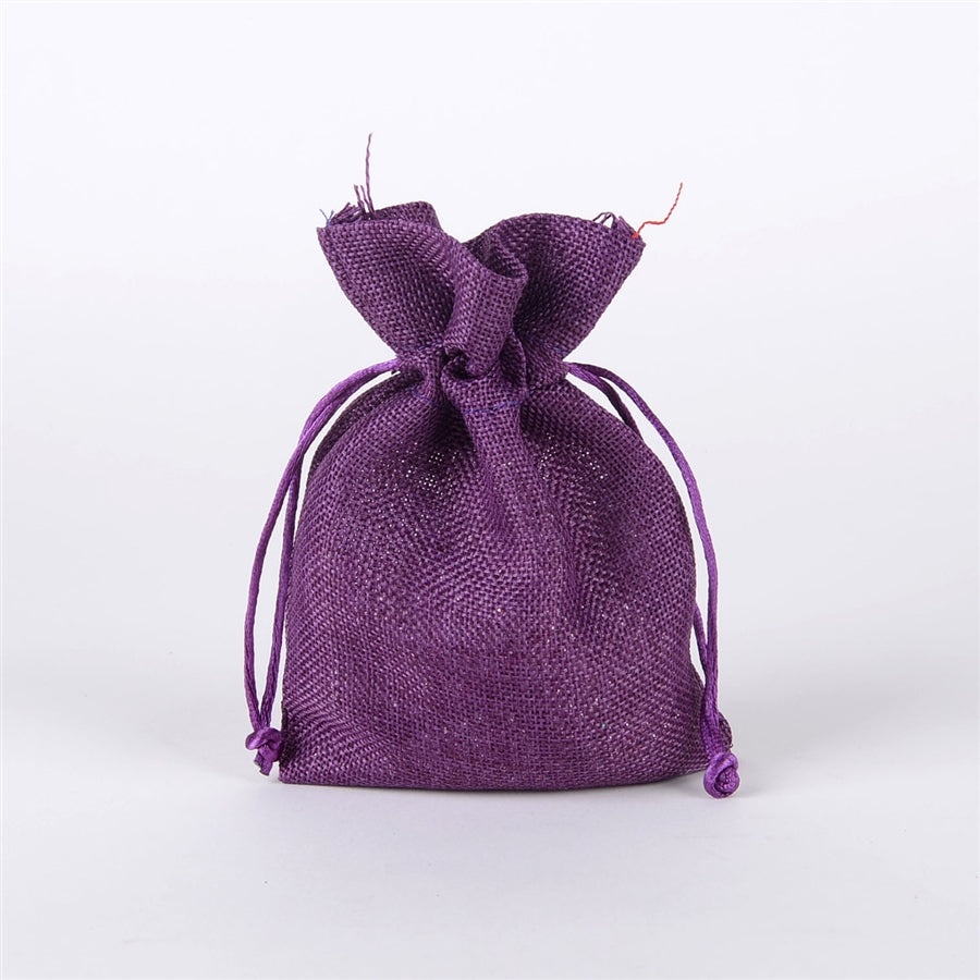 Purple - 5 inch x 7 inch Burlap Bags