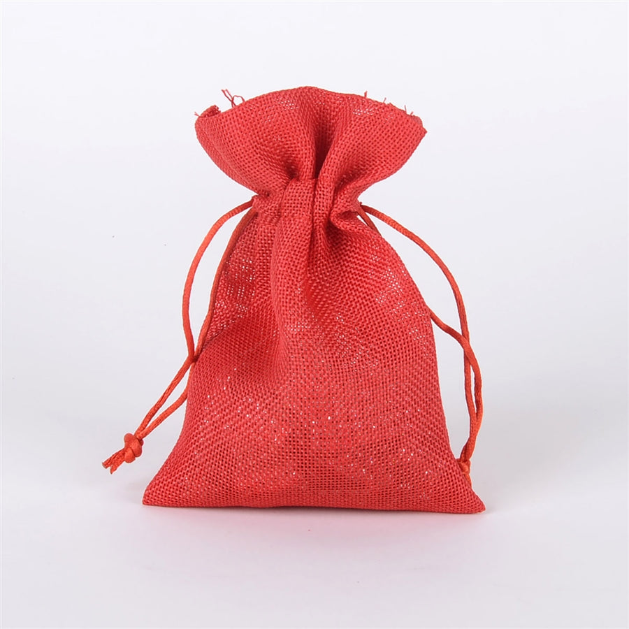 Red - 5 inch x 7 inch Burlap Bags