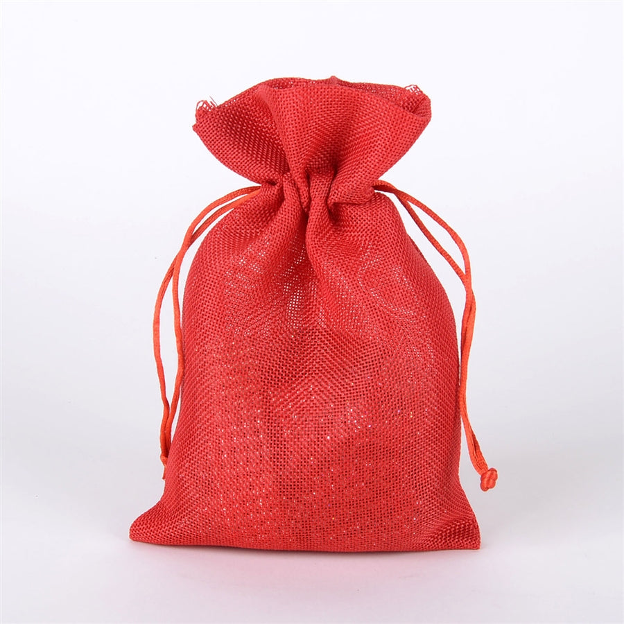 Red - 6 inch x 9 inch Burlap Bags