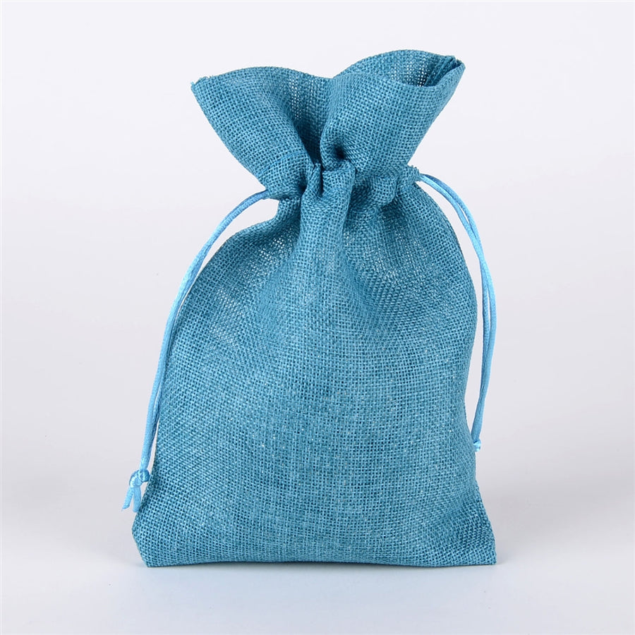 Turquoise - 6 inch x 9 inch Burlap Bags