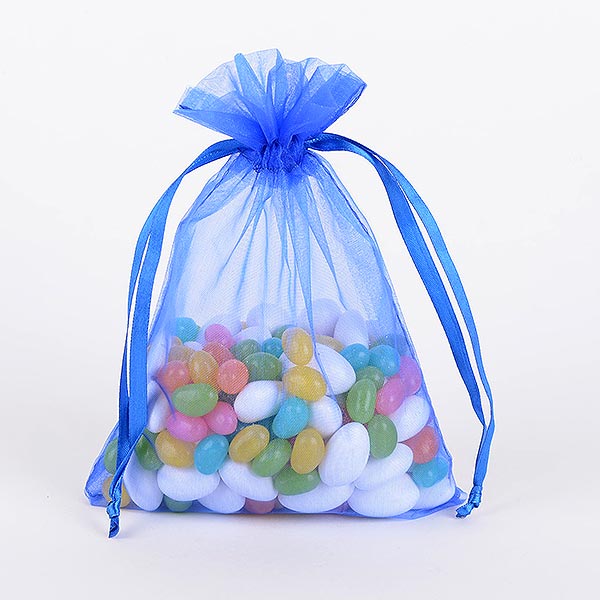 Royal Blue - Organza Bags - ( 4 x 5 Inch - 10 Bags )