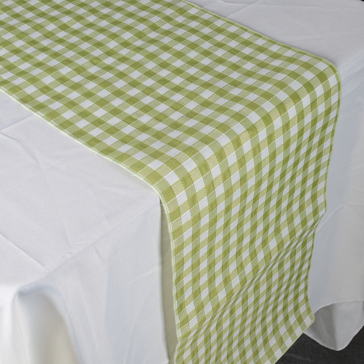 Lime - Checkered/ Plaid Table Runner - ( 14 inch x 90 inch )