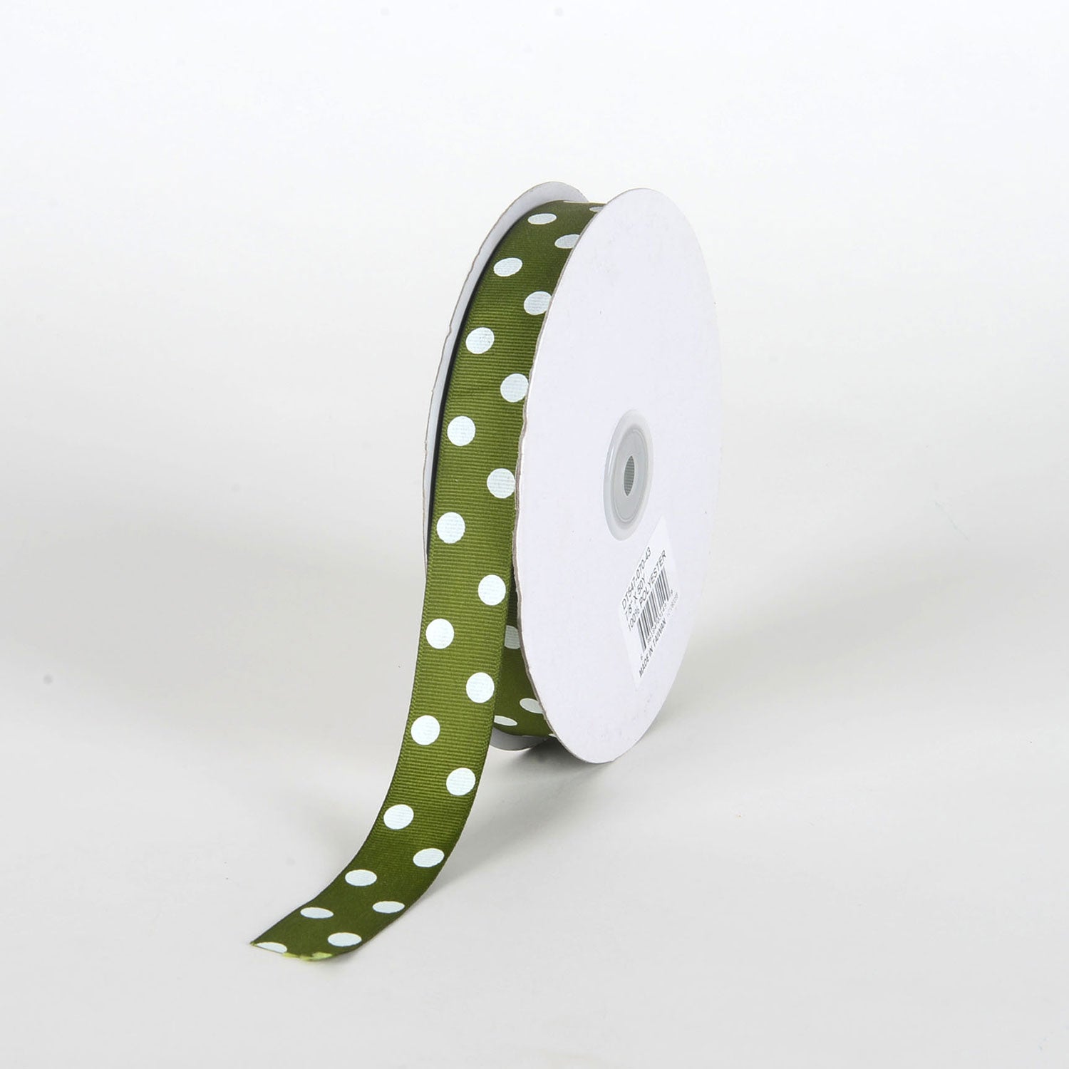 Grosgrain Ribbon Polka Dot Old Willow with White Dots ( 7/8 inch | 50 Yards )