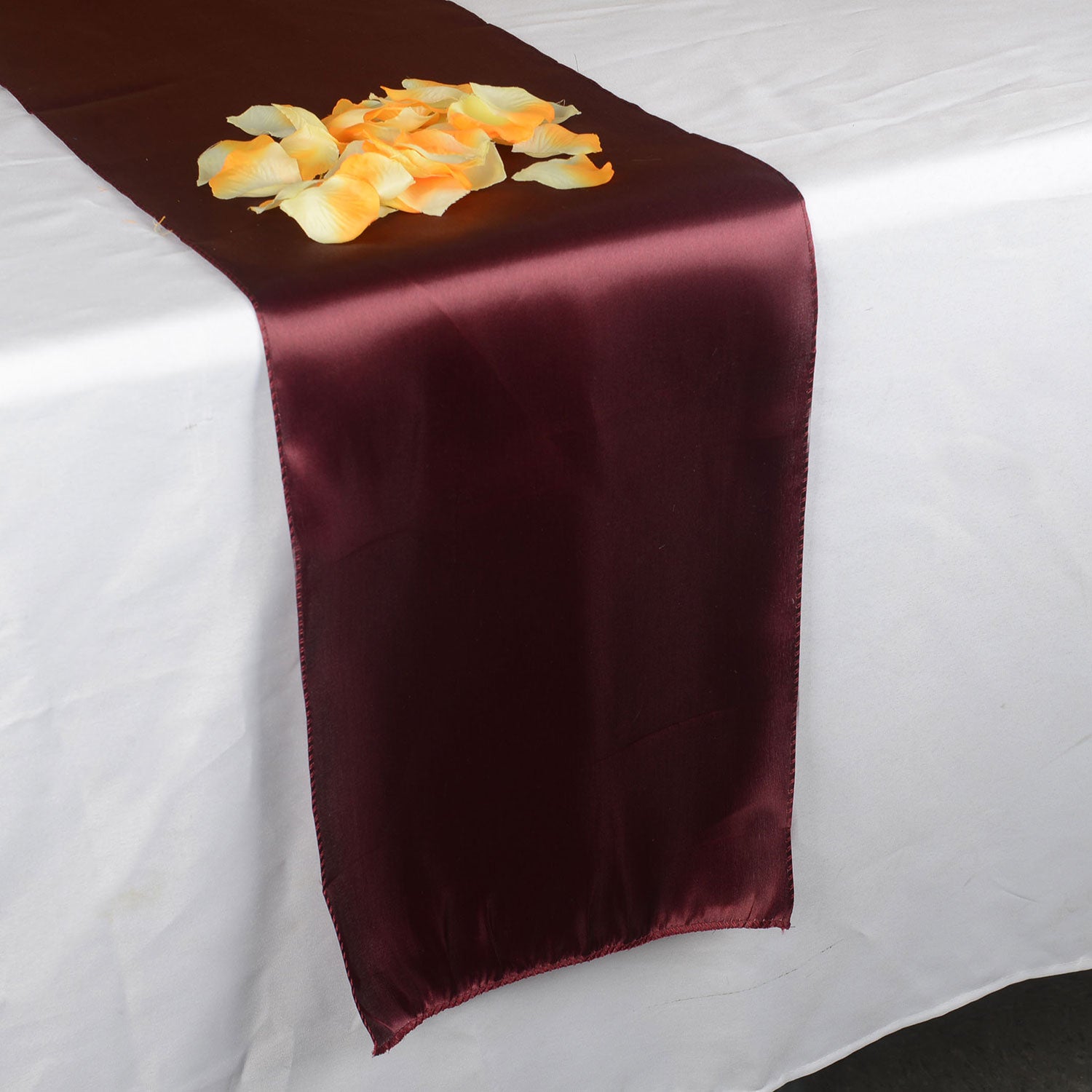 Burgundy - Satin Table Runner - ( 12 inch x 108 inches )