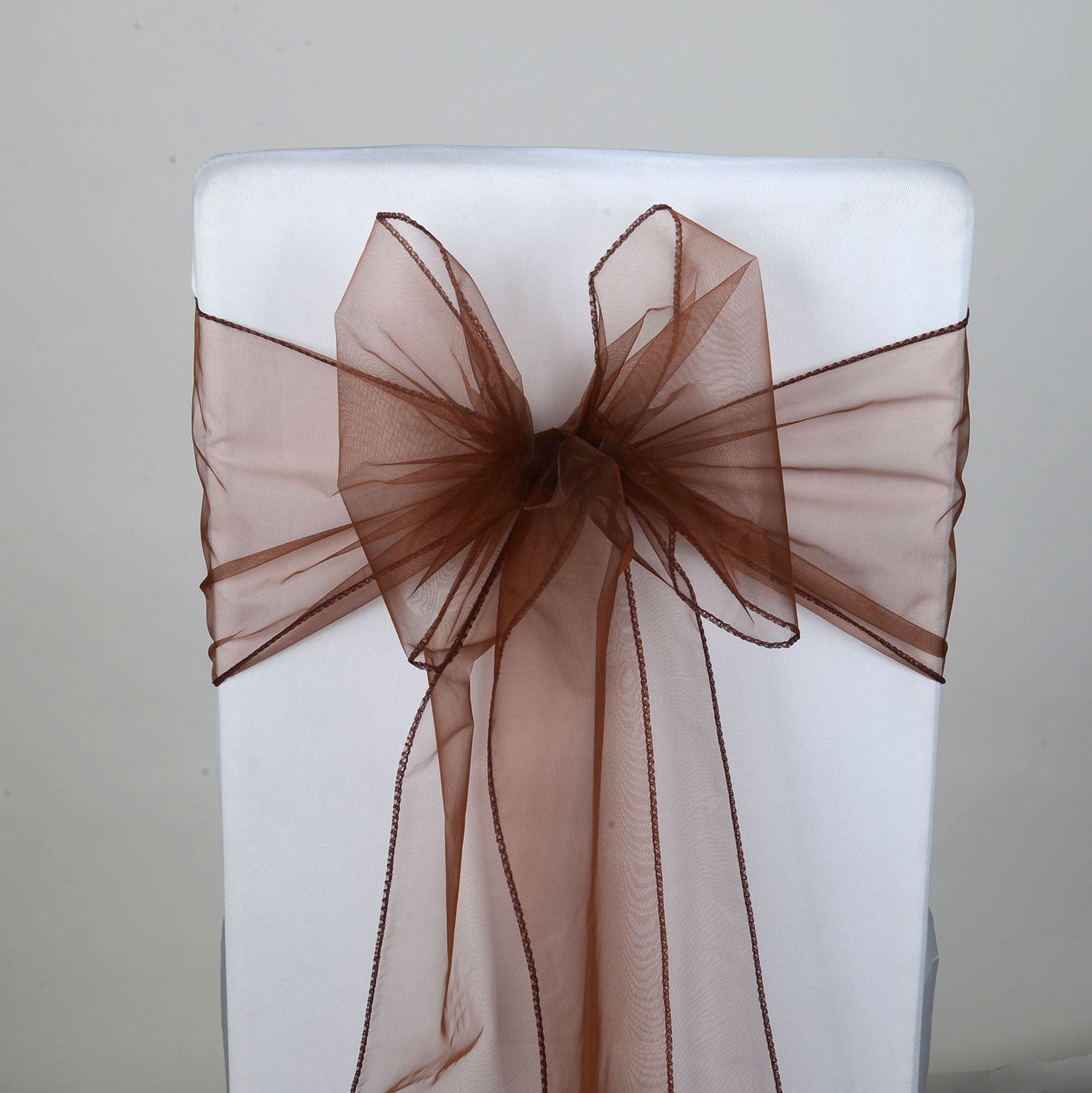 Chocolate - Organza Chair Sash - ( Pack of 10 Piece - 8 inches x 108 inches)