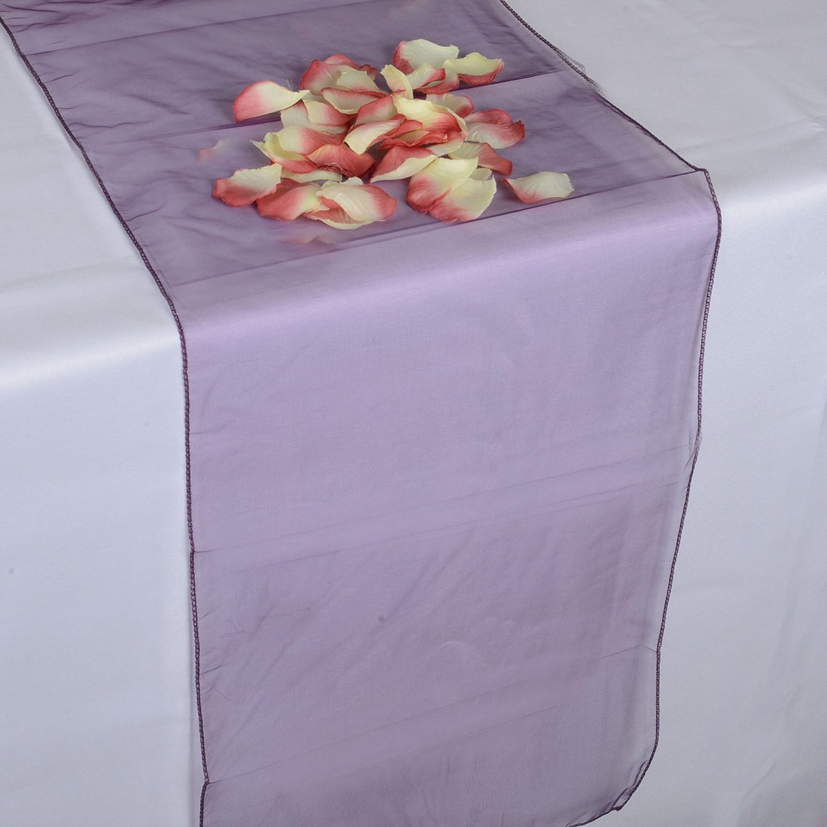 Plum - Organza Table Runners - ( 14 inch x 108 inches )