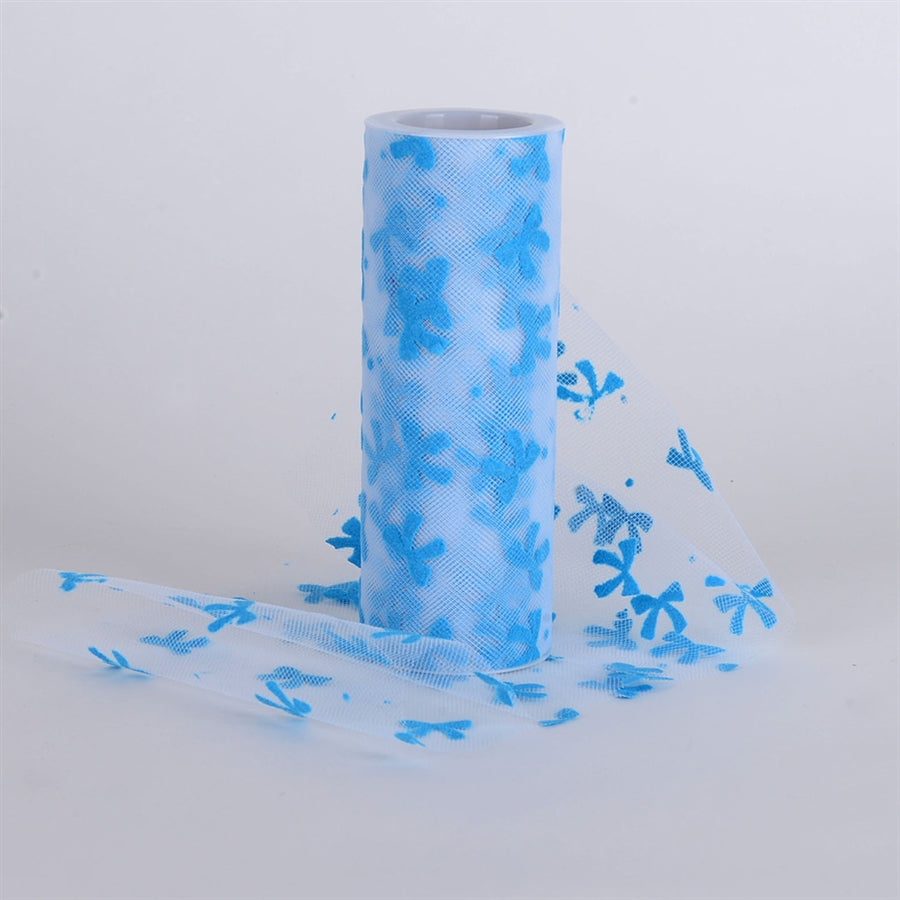 Bow Design Tulle Fabric Roll Turquoise