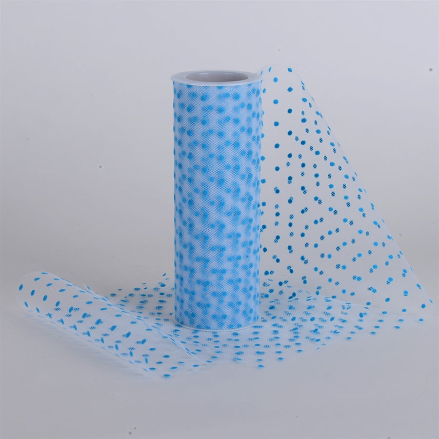 Swiss Color Dot Tulle Fabric Roll Turquoise