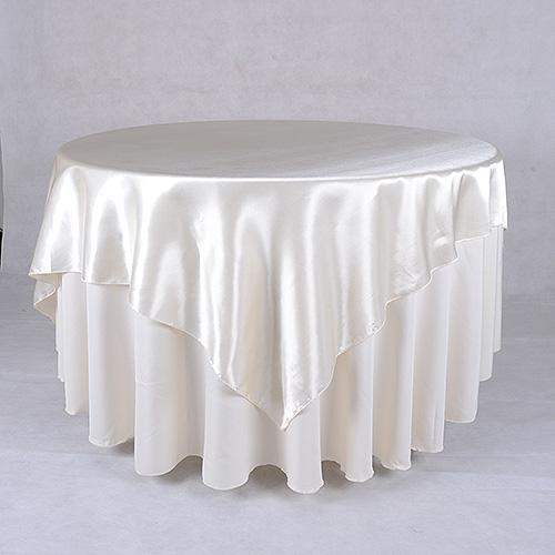 Ivory - 90 x 90 Square Satin Table Overlays