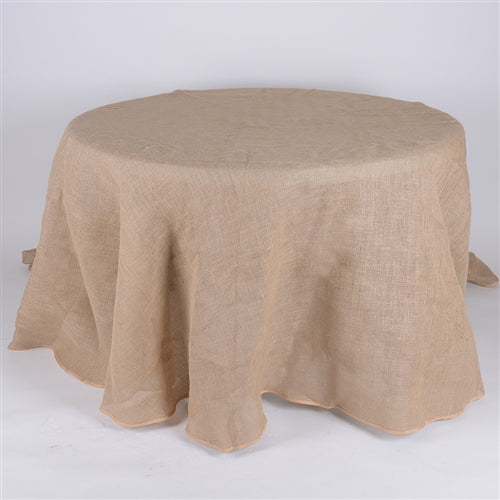 120 Inch Fine Rustic Jute Burlap Round Tablecloths