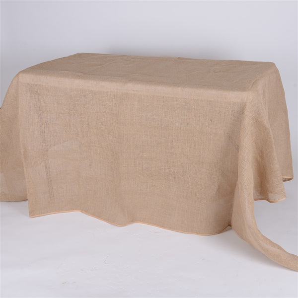 60x126 Inch Fine Rustic Jute Burlap Rectangle Tablecloths