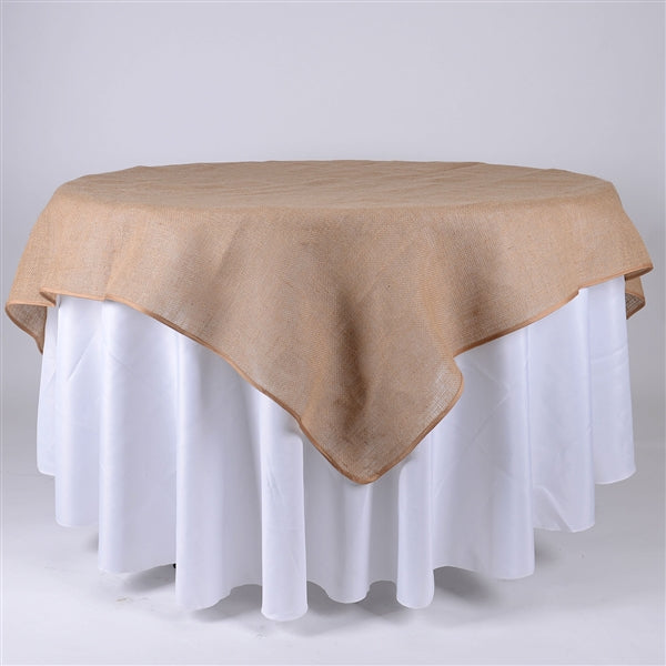 72x72 Inch Fine Rustic Jute Burlap Square Tablecloths