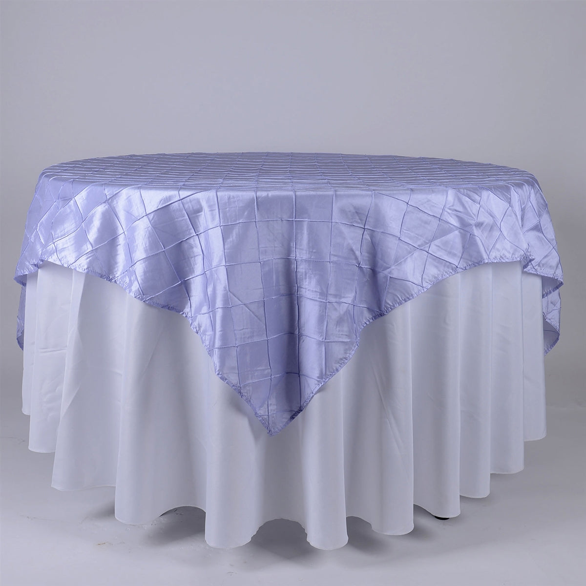 Lavender - 72 inch x 72 inch Square Pintuck Satin Overlay