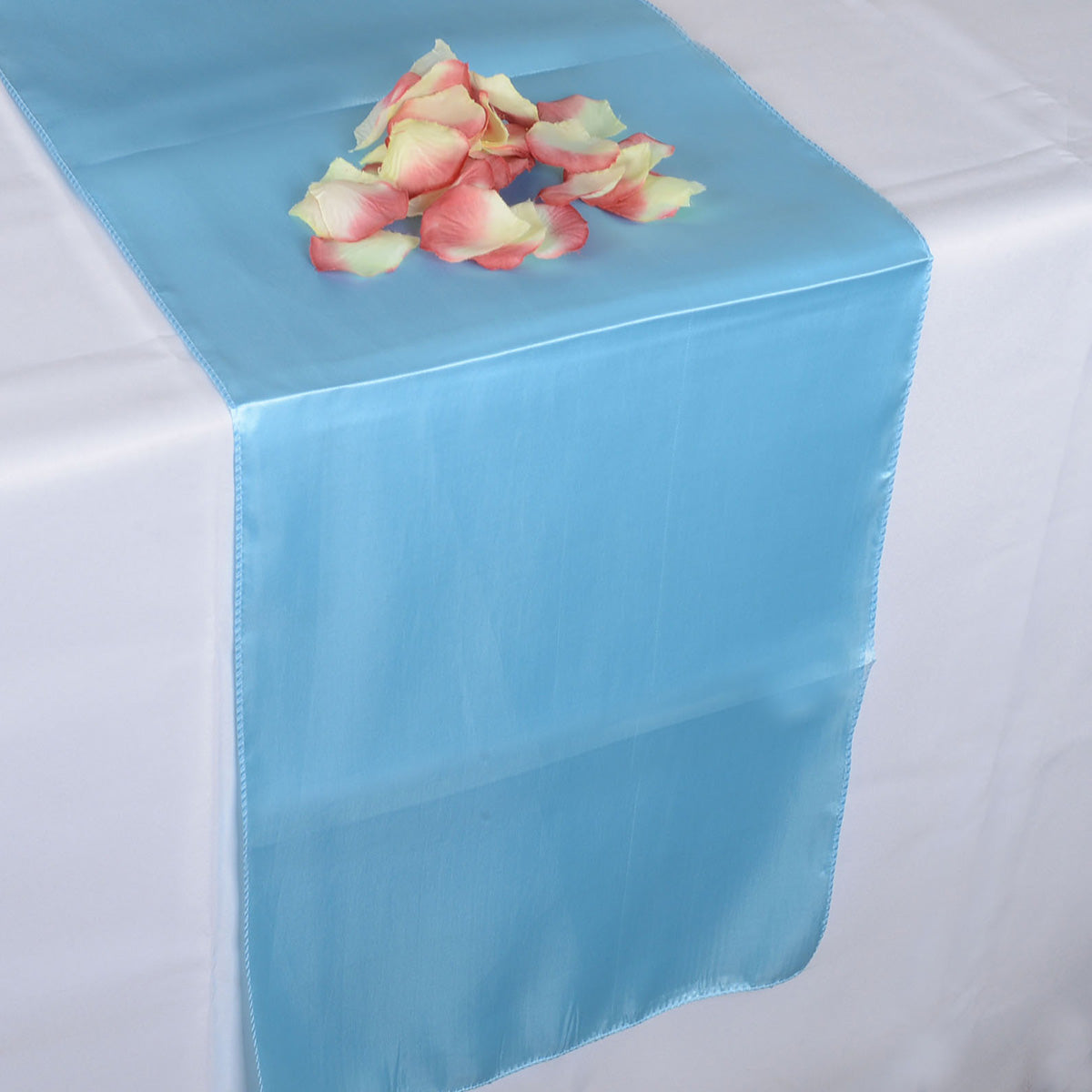Light Blue - Satin Table Runner - ( 12 inch x 108 inches )