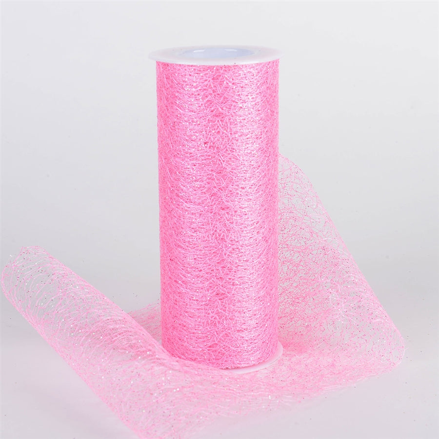 6 x 10 Yd Glitter Sisal Mesh Roll -  Light Pink