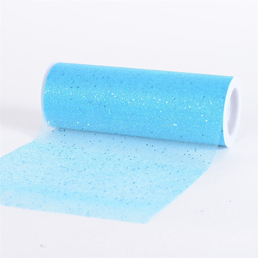 Turquoise Confetti Organza 6 Inch Roll 10 Yards