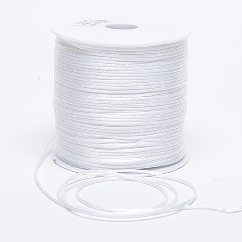 White 3 mm Rattail Satin Cord 250 Yards