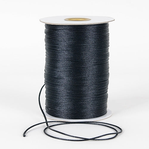 Black 3 mm Rattail Satin Cord 250 Yards