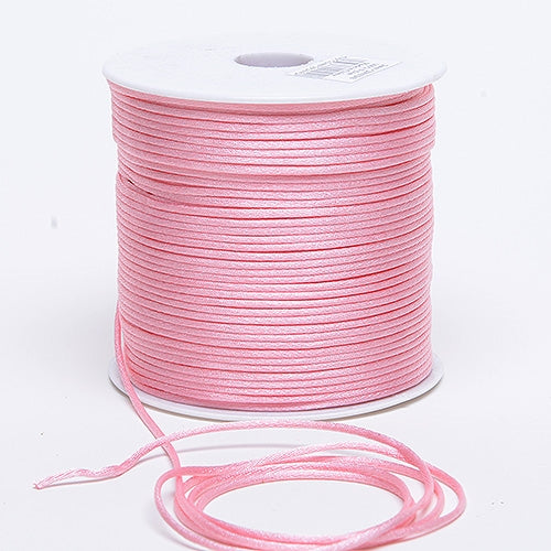 Pink 3 mm Rattail Satin Cord 100 Yards