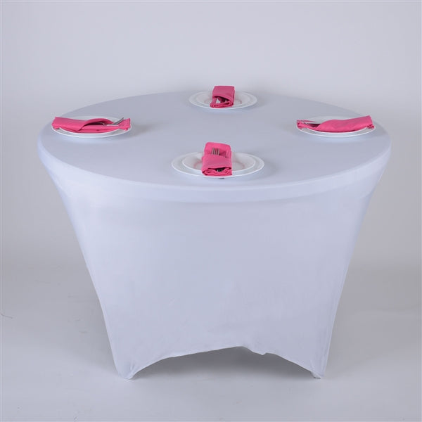 White 8 Seat Round Spandex Tablecloths