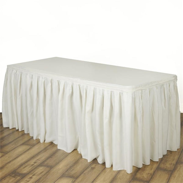 Ivory Polyester Table Skirt 14 Feet