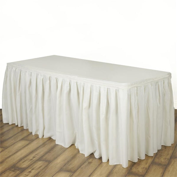 Ivory Polyester Table Skirt 21 Feet