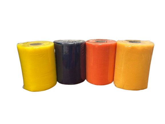 4 Pack- Yellow* Black* Orange* Light Gold- Tulle ( W: 6 Inch | L: 100 Yards )