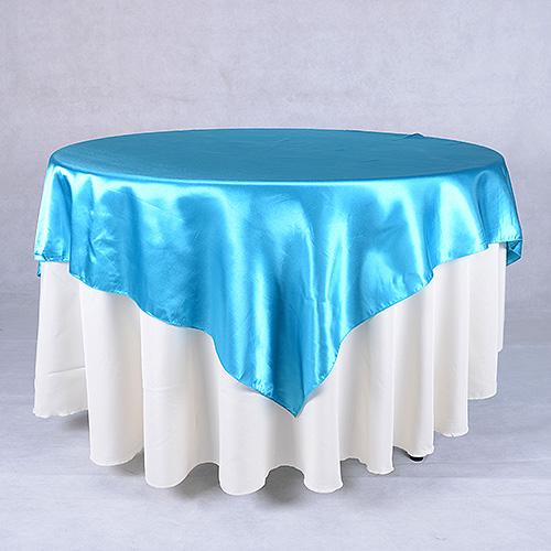 Turquoise - 90 x 90 Square Satin Table Overlays